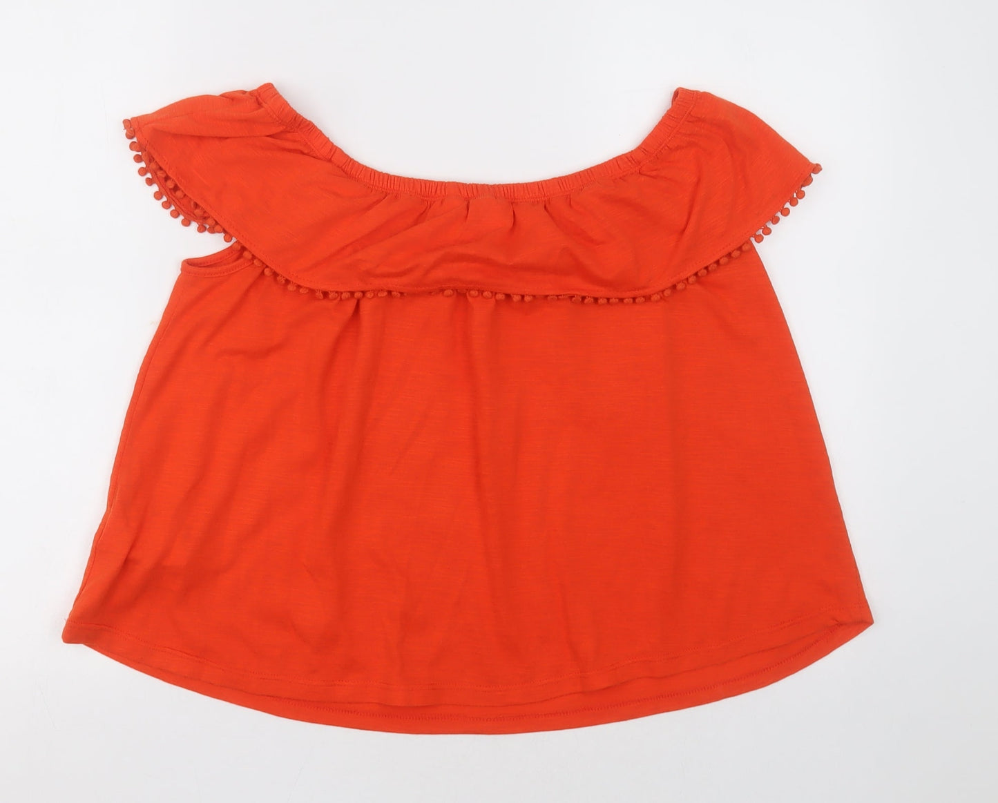 F&F Womens Orange  Polyester Camisole T-Shirt Size 10 Off the Shoulder