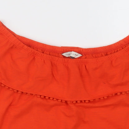 F&F Womens Orange  Polyester Camisole T-Shirt Size 10 Off the Shoulder