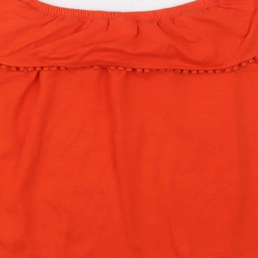 F&F Womens Orange  Polyester Camisole T-Shirt Size 10 Off the Shoulder