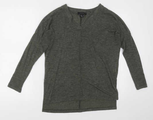 Primark Womens Green V-Neck  Polyester Pullover Jumper Size 6