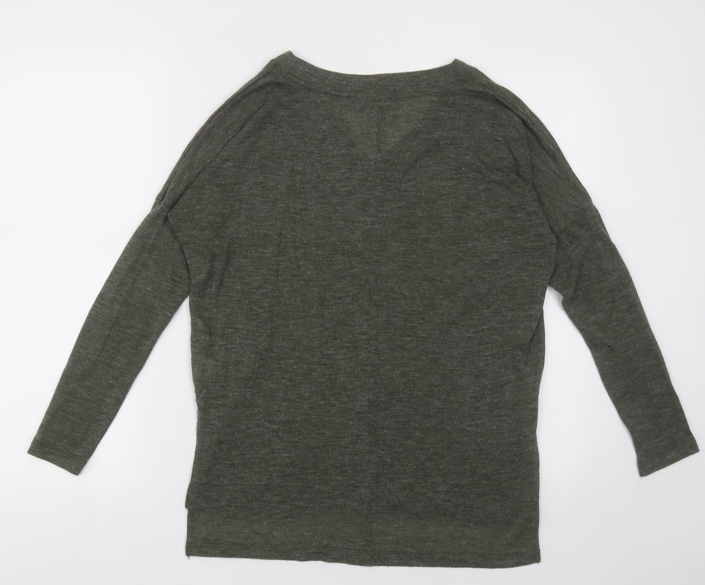 Primark Womens Green V-Neck  Polyester Pullover Jumper Size 6