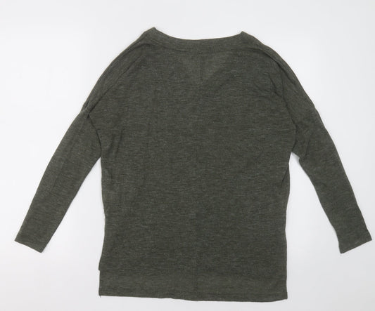 Primark Womens Green V-Neck  Polyester Pullover Jumper Size 6