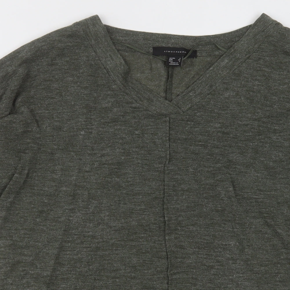 Primark Womens Green V-Neck  Polyester Pullover Jumper Size 6