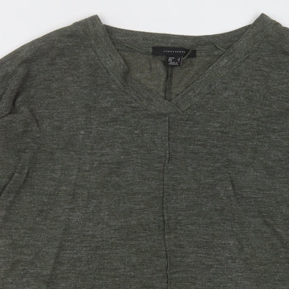 Primark Womens Green V-Neck  Polyester Pullover Jumper Size 6