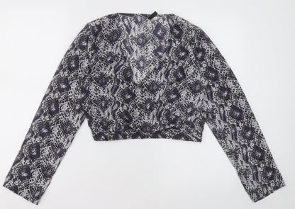 Womens UK Size 8 H&M Purple Cropped Blouse
