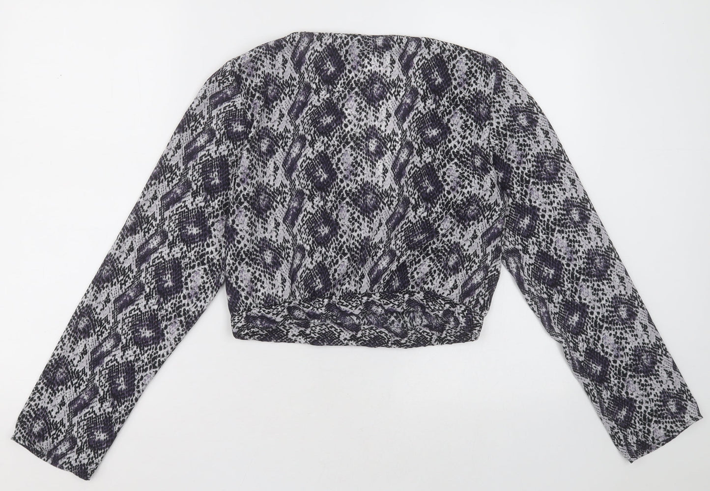 Womens UK Size 8 H&M Purple Cropped Blouse
