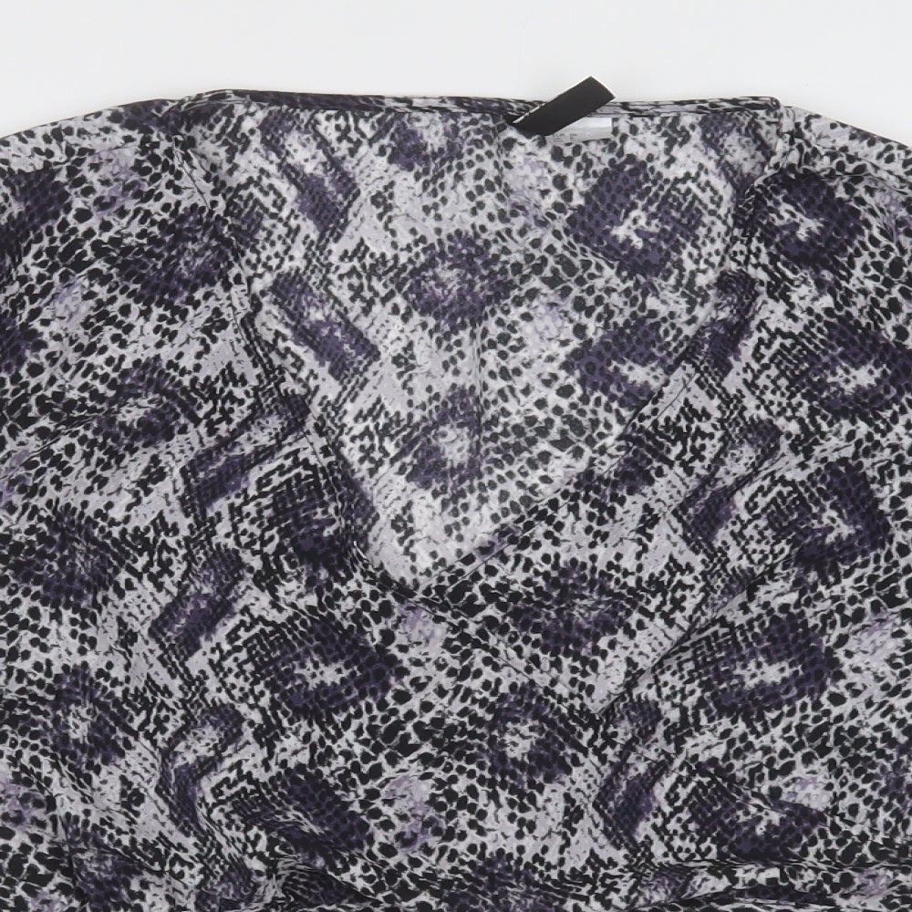 Womens UK Size 8 H&M Purple Cropped Blouse