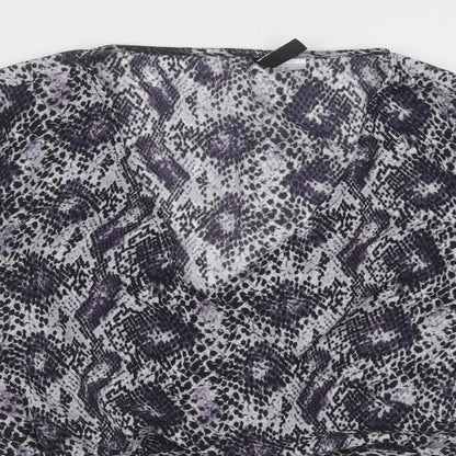 Womens UK Size 8 H&M Purple Cropped Blouse