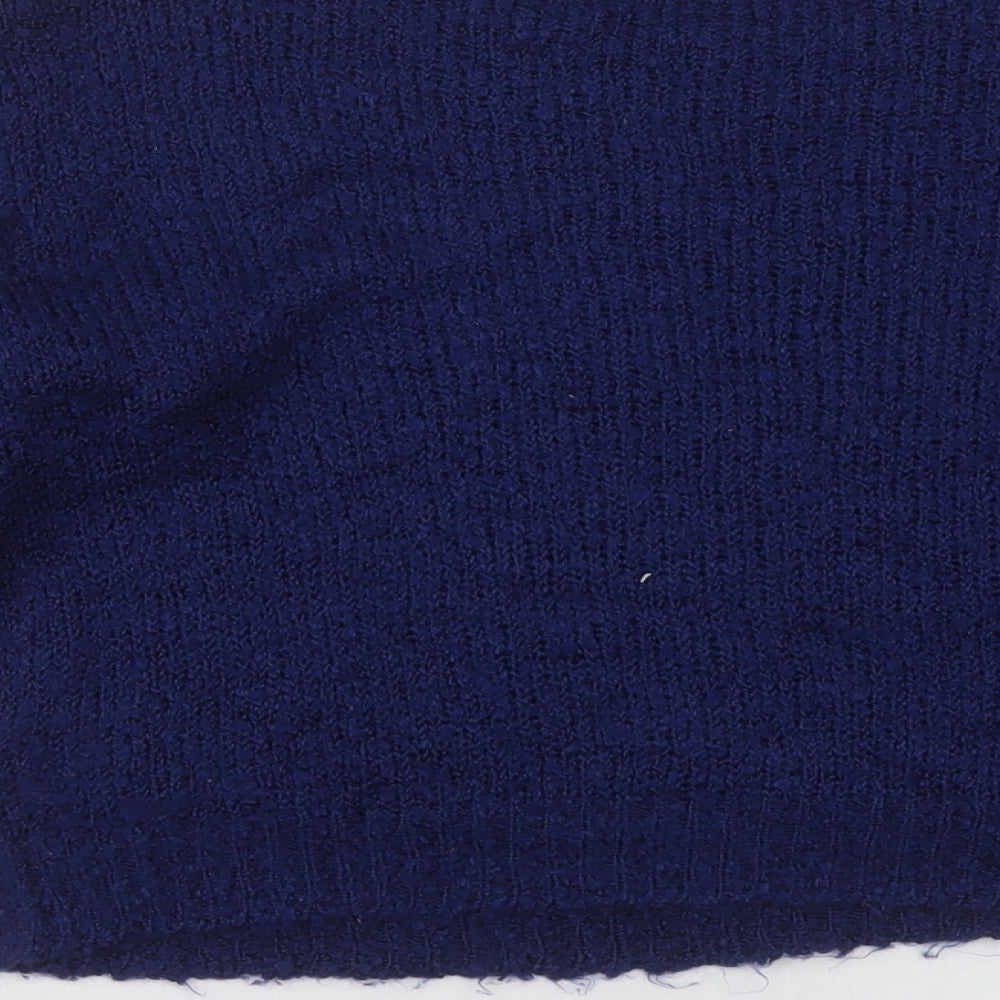h& Womens Blue Crew Neck  Acrylic Pullover Jumper Size S