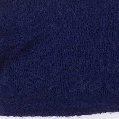 h& Womens Blue Crew Neck  Acrylic Pullover Jumper Size S