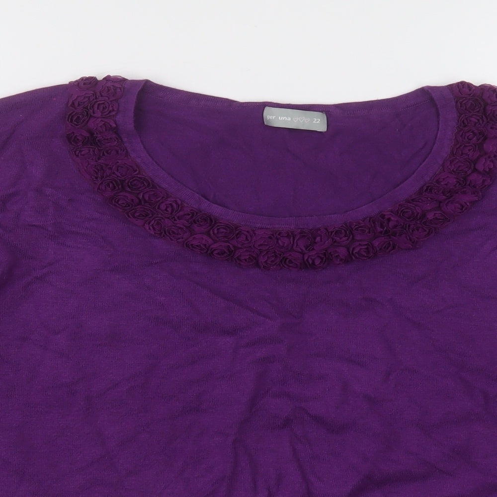 Womens UK Size 22 Marks and Spencer Purple Pullover Sweatshirt