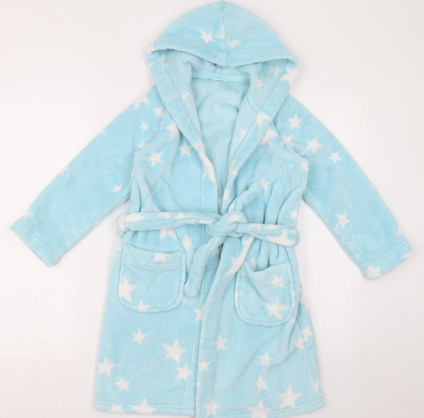 Marks and Spencer Girls Blue Geometric Polyester  Gown Size 6-7 Years  Tie - Star Pattern