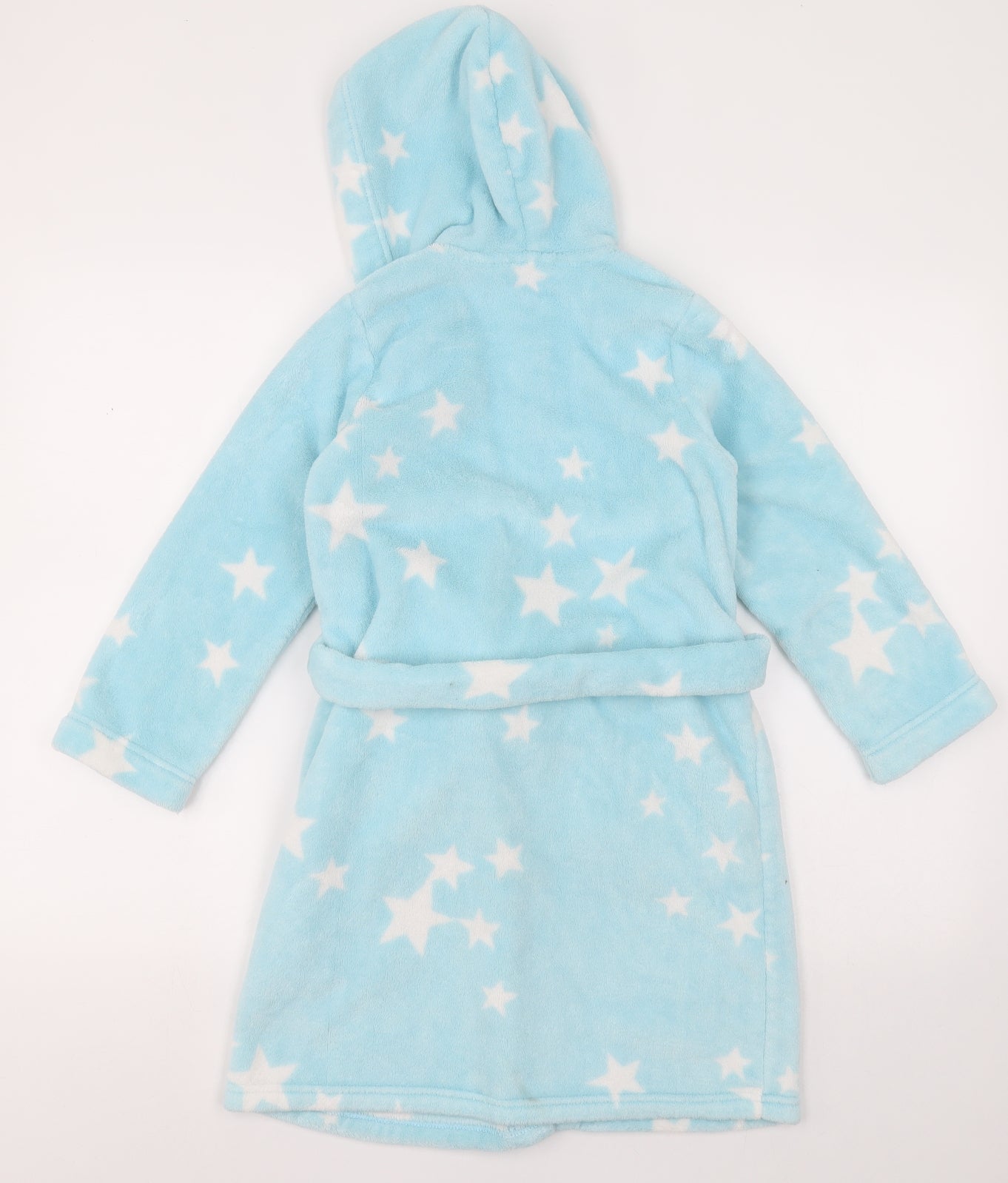 Marks and Spencer Girls Blue Geometric Polyester  Gown Size 6-7 Years  Tie - Star Pattern