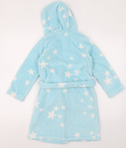 Marks and Spencer Girls Blue Geometric Polyester  Gown Size 6-7 Years  Tie - Star Pattern