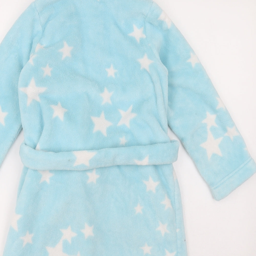 Marks and Spencer Girls Blue Geometric Polyester  Gown Size 6-7 Years  Tie - Star Pattern