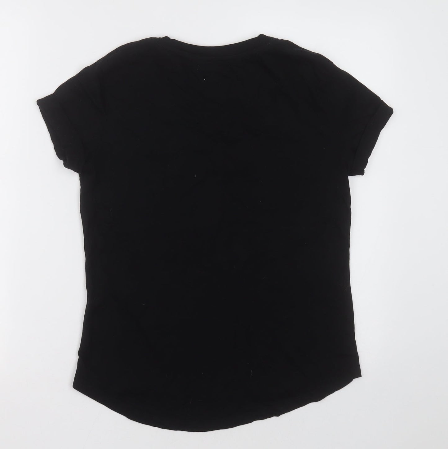 Womens UK Size S Pull&Bear Black Basic T-Shirt
