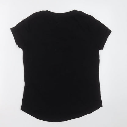 Womens UK Size S Pull&Bear Black Basic T-Shirt