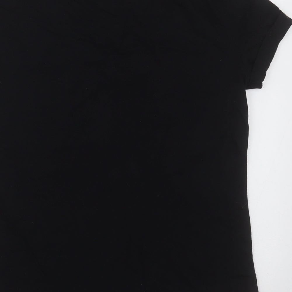 Womens UK Size S Pull&Bear Black Basic T-Shirt