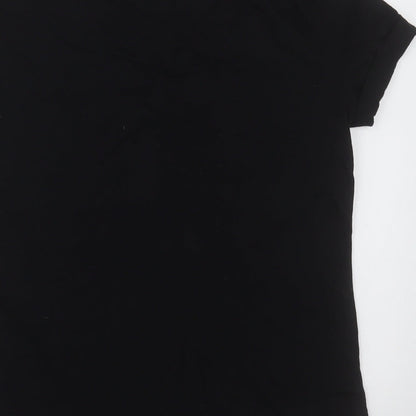 Womens UK Size S Pull&Bear Black Basic T-Shirt