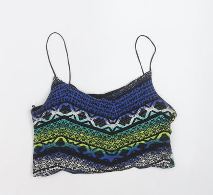 Womens UK Size 8 New Look Blue Cropped Tank