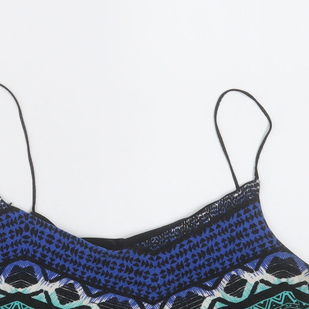 Womens UK Size 8 New Look Blue Cropped Tank