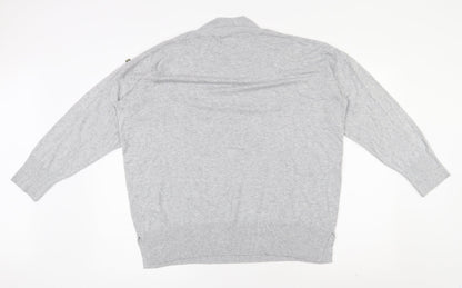 F&F Womens Grey Mock Neck  Viscose Pullover Jumper Size 18