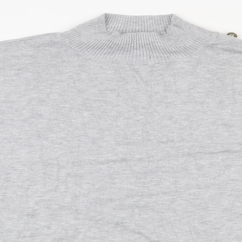 F&F Womens Grey Mock Neck  Viscose Pullover Jumper Size 18