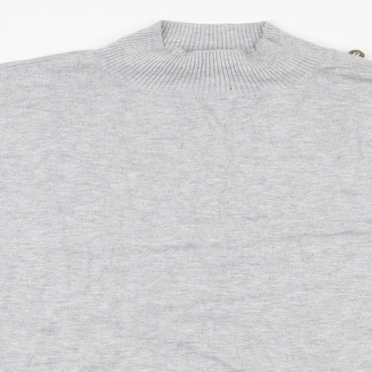 F&F Womens Grey Mock Neck  Viscose Pullover Jumper Size 18