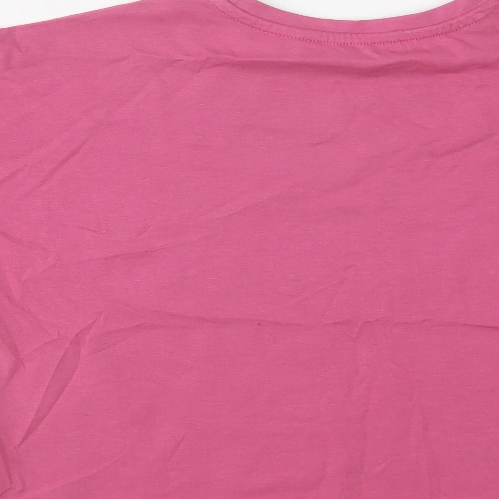 George Girls Purple  Cotton Cropped Polo Size 9-10 Years Crew Neck  - Confidence
