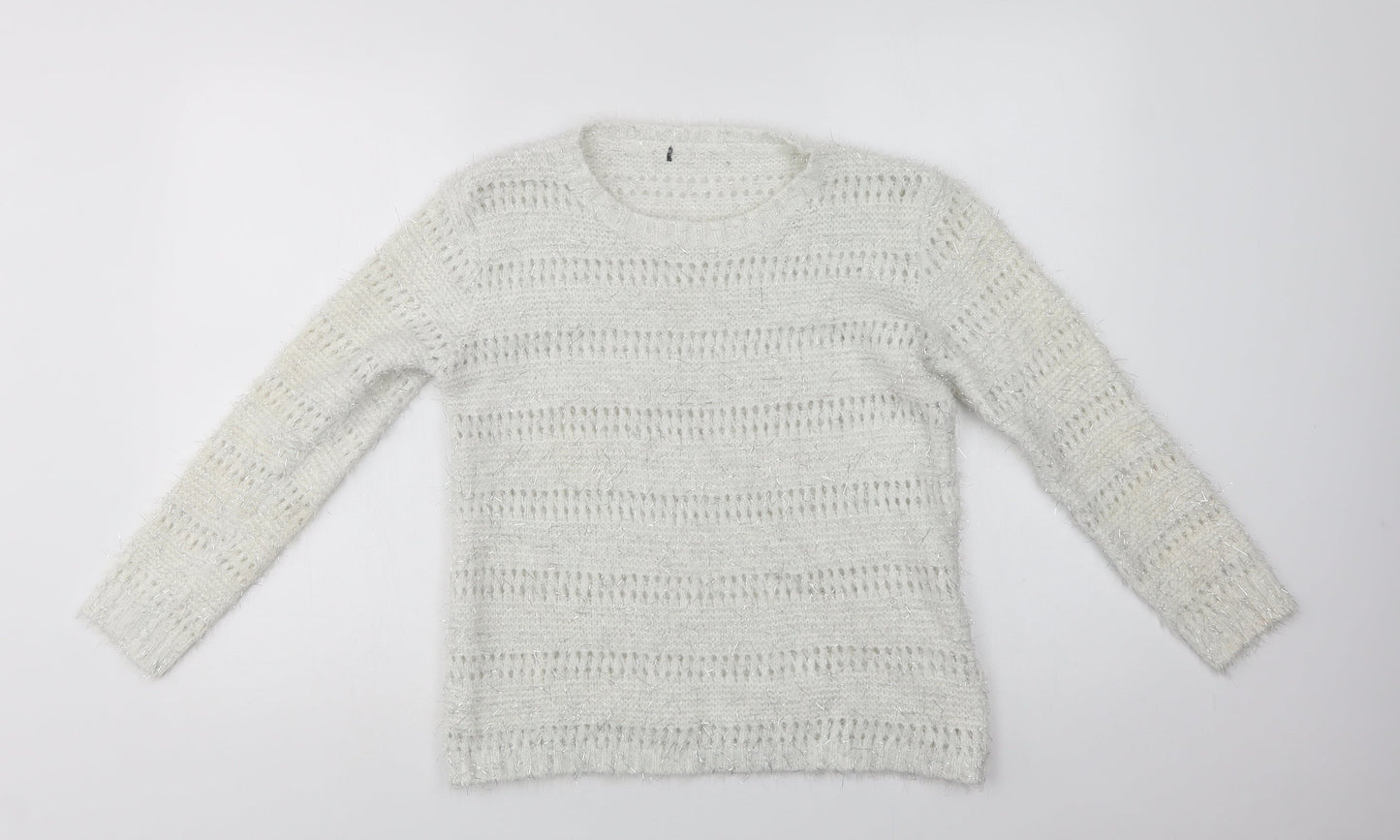 Womens UK Size M Quiz White Pullover Jumper