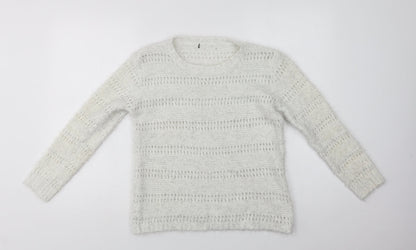 Womens UK Size M Quiz White Pullover Jumper