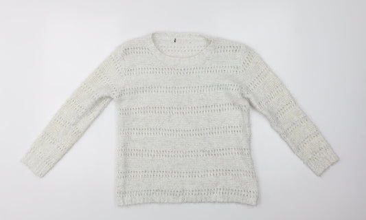Womens UK Size M Quiz White Pullover Jumper