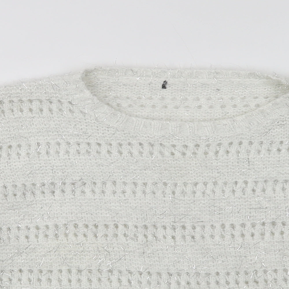 Womens UK Size M Quiz White Pullover Jumper