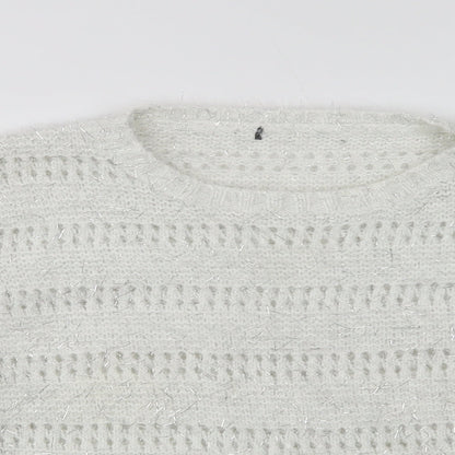 Womens UK Size M Quiz White Pullover Jumper