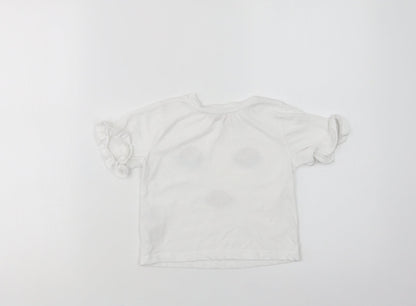 Lipsy London Girls White  Cotton Basic T-Shirt Size 2-3 Years Crew Neck