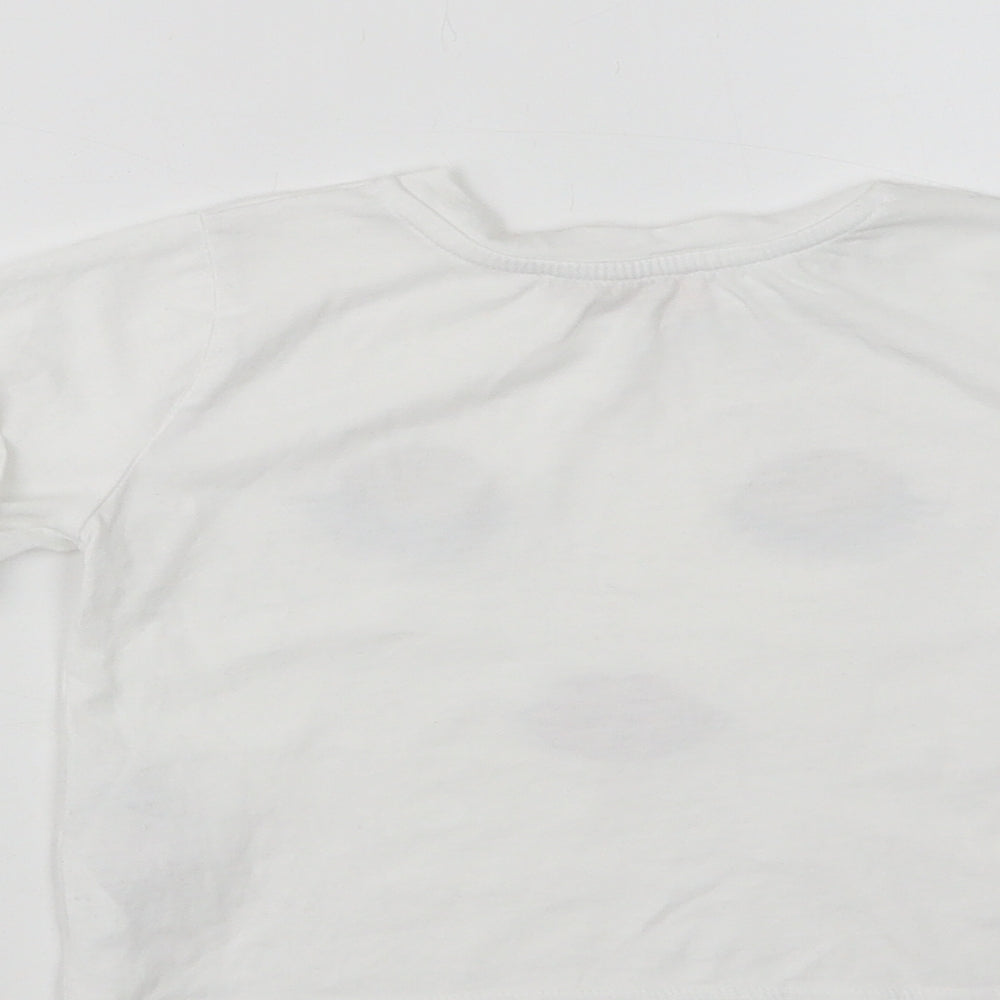 Lipsy London Girls White  Cotton Basic T-Shirt Size 2-3 Years Crew Neck