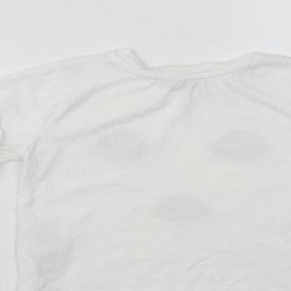 Lipsy London Girls White  Cotton Basic T-Shirt Size 2-3 Years Crew Neck