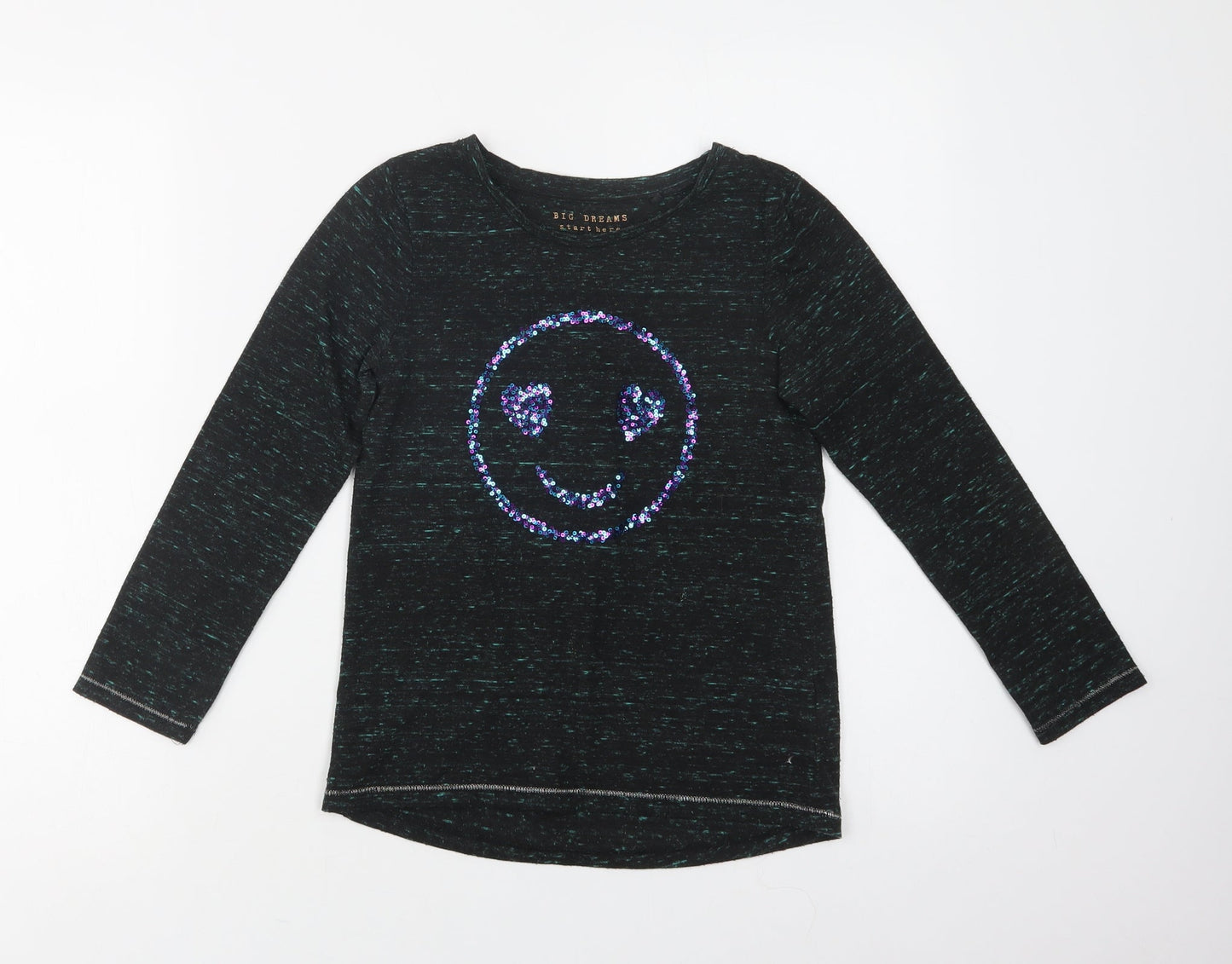 NEXT Girls Green  Polyester Basic Blouse Size 8 Years Crew Neck  - Smile