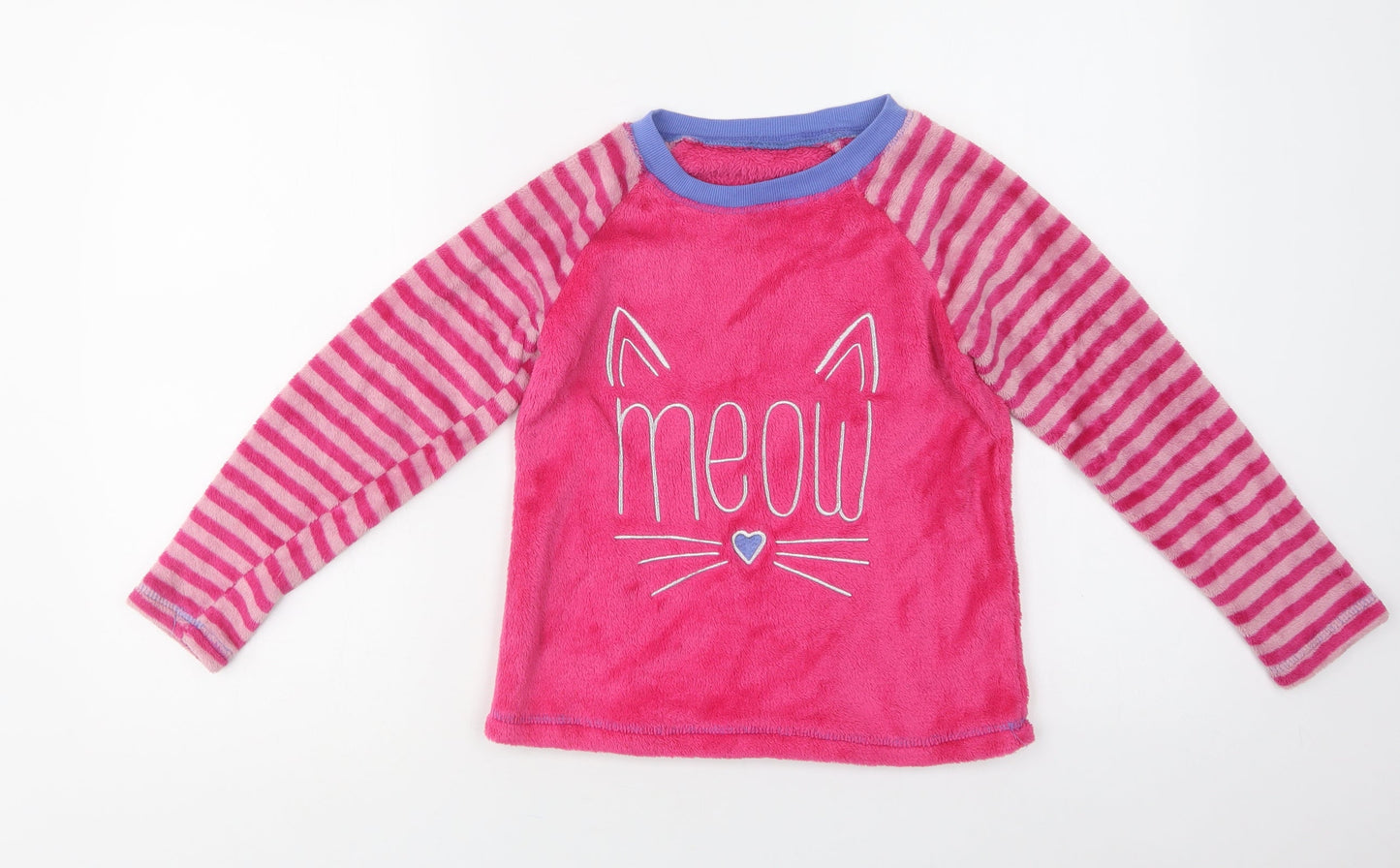 Dunnes Stores Girls Pink  Polyester Top Pyjama Top Size 7-8 Years   - Meow