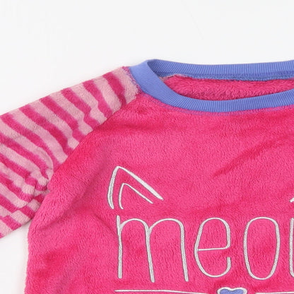Dunnes Stores Girls Pink  Polyester Top Pyjama Top Size 7-8 Years   - Meow
