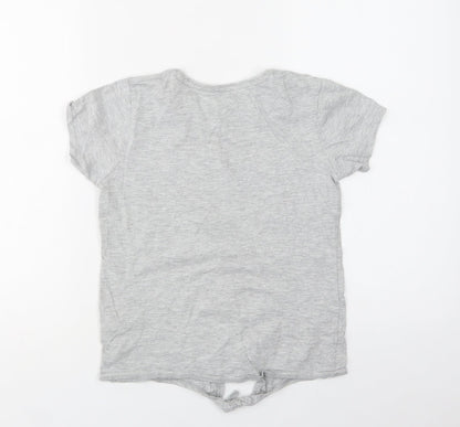 Primark Girls Grey  Cotton Basic T-Shirt Size 10-11 Years Crew Neck  - New York