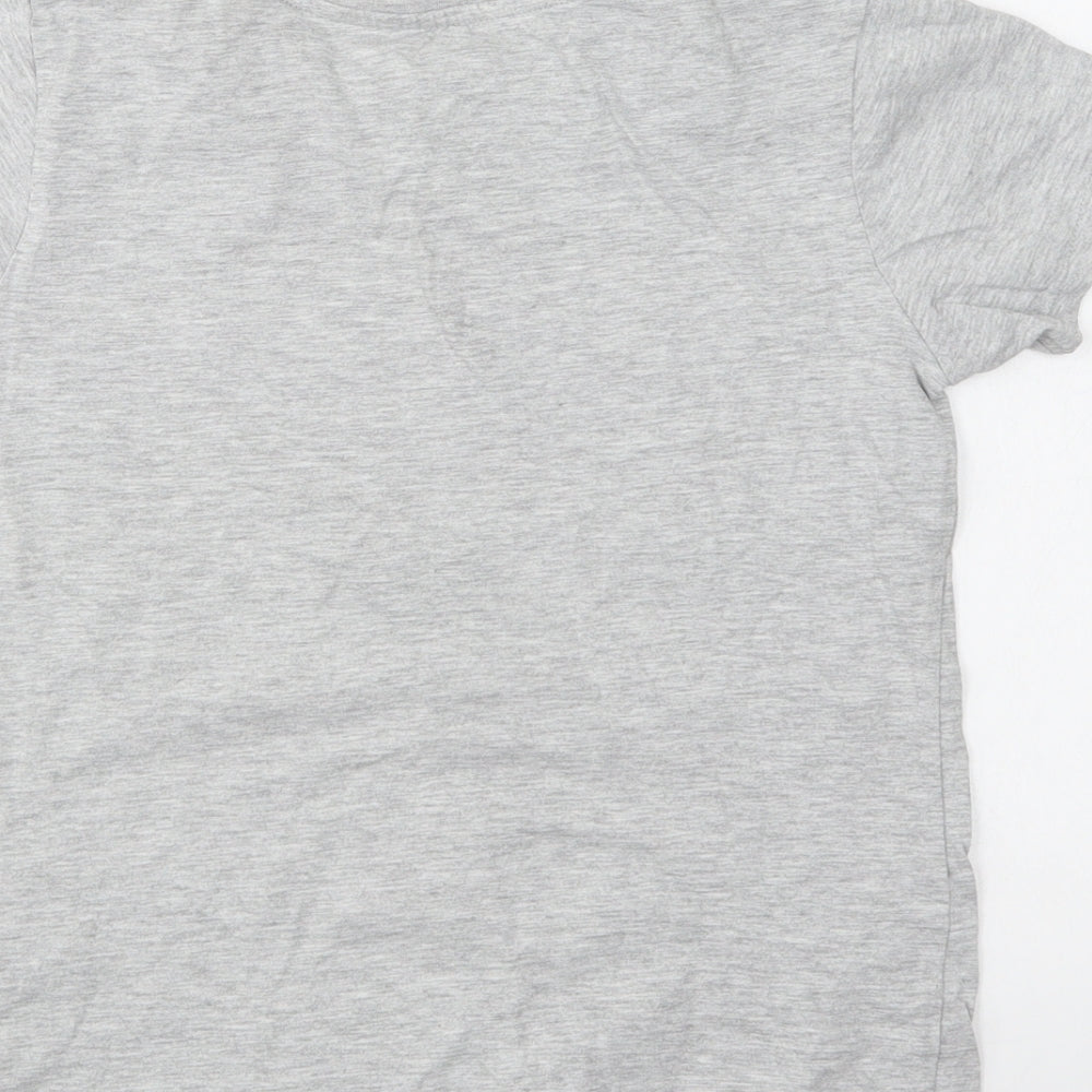 Primark Girls Grey  Cotton Basic T-Shirt Size 10-11 Years Crew Neck  - New York