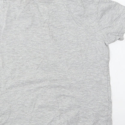 Primark Girls Grey  Cotton Basic T-Shirt Size 10-11 Years Crew Neck  - New York