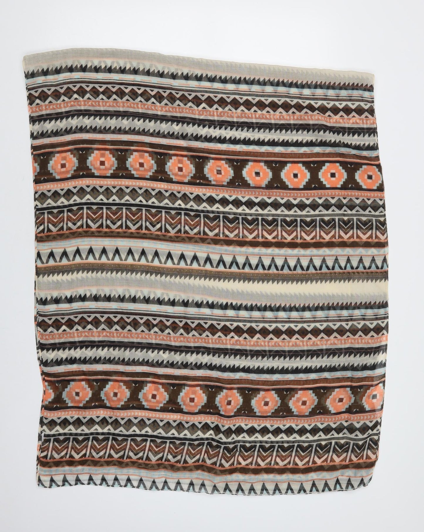 Preworn Womens Multicoloured Geometric Polyester  Scarf