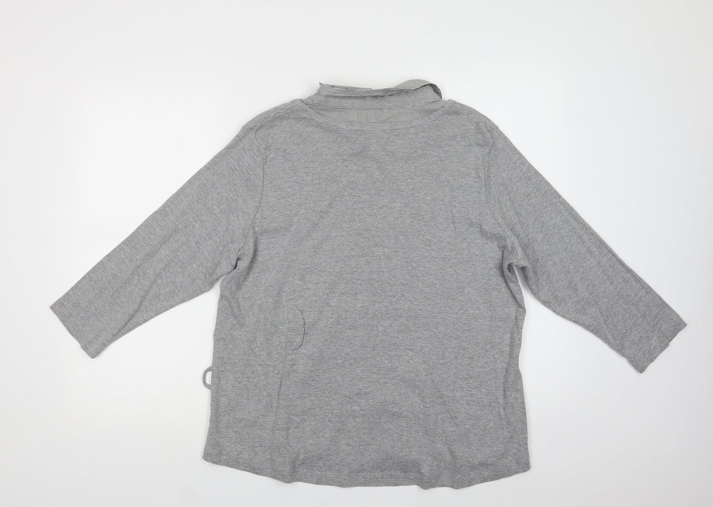 Womens UK Size 20 Agenda Grey Basic Button-Up