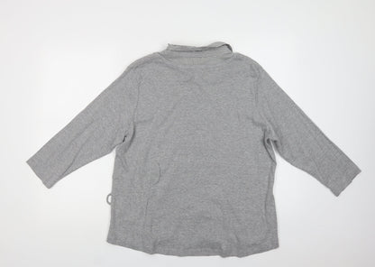 Womens UK Size 20 Agenda Grey Basic Button-Up