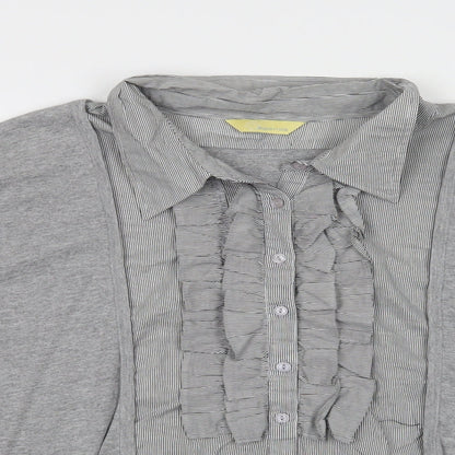 Womens UK Size 20 Agenda Grey Basic Button-Up