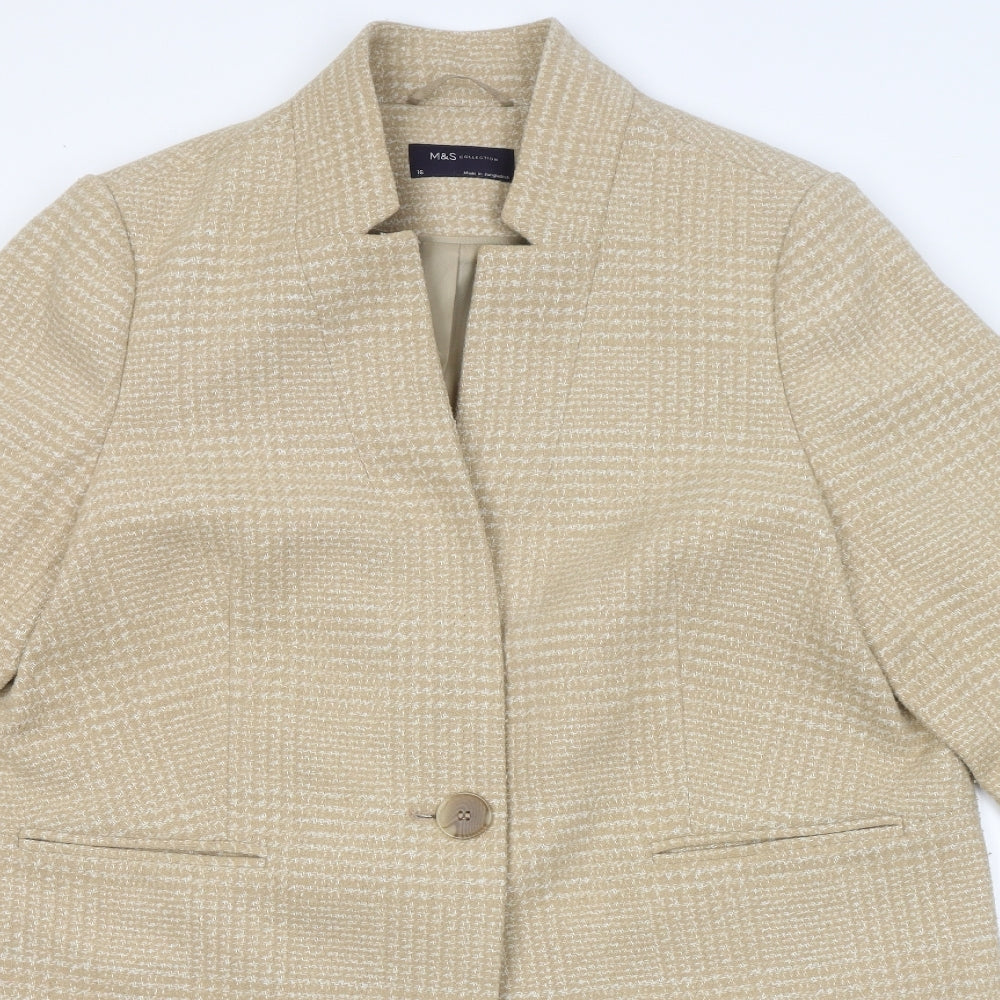Womens UK Size 16 Marks and Spencer Beige Overcoat