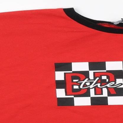 Primark Womens Red Round Neck  Cotton Pullover Jumper Size L   - Break the Rules