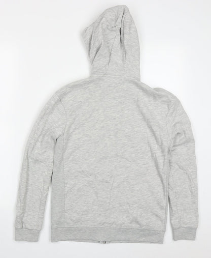 Marks and Spencer Boys Grey  Cotton Full Zip Hoodie Size 11-12 Years  Zip